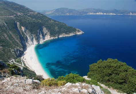 Greece & the greek islands are famous for 3 things: Myrtos Beach - Wikipedia