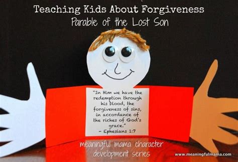Teaching Kids Forgiveness Parable Of The Lost Son Craft Christian