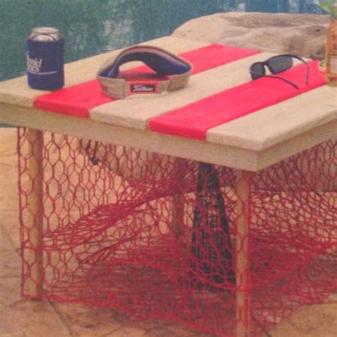Take two lengths of rope make a loop in the middle and splice loops on all ends (four loops) inside the eyebolts. DIY Crab Pot Table!!! | Repurposed furniture, Diy projects, Repurposed