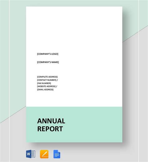 Annual Report Templates 5 Free Printable Word Pdf Report Template