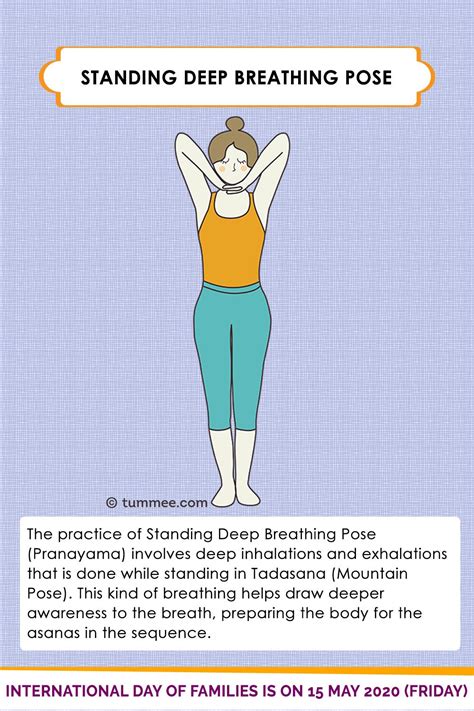 Standing Deep Breathing Pose Is Combined With Easy Movements Of The Arms Shoulders And Neck