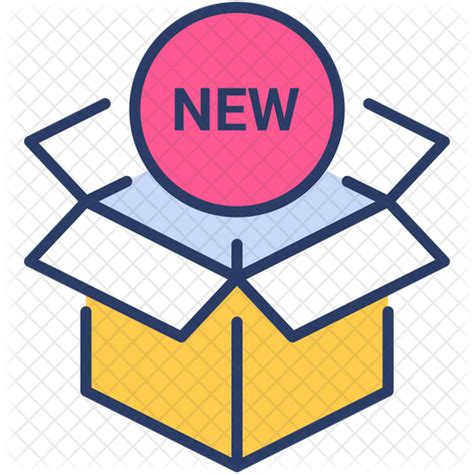New Product Icon Download In Colored Outline Style