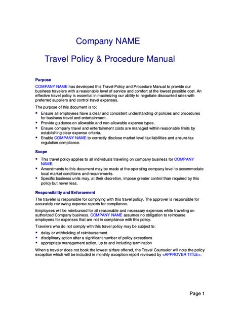 Travel Policy 22 Examples Format Pdf Examples
