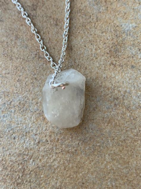 Raw Moonstone Necklace June Birthstone Healing Necklace Etsy