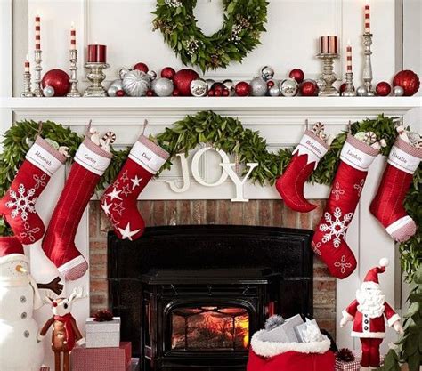 Classic Quilted Stocking Collection Christmas Mantel Decorations