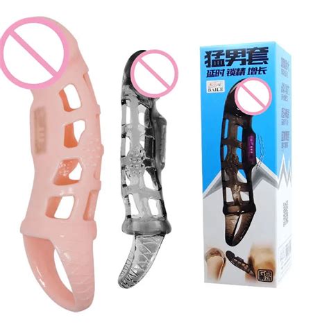 Aliexpress Com Buy Hot Sale Medical Material Mesh Style Vibrating Penis Sleeve Extension