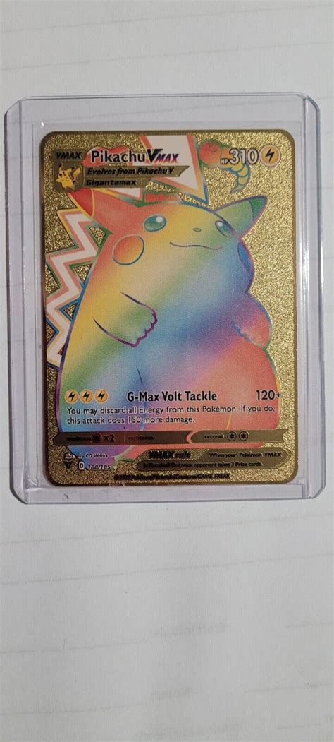 Mavin Pikachu Rainbow Vmax Gold Foil Pokemon Card
