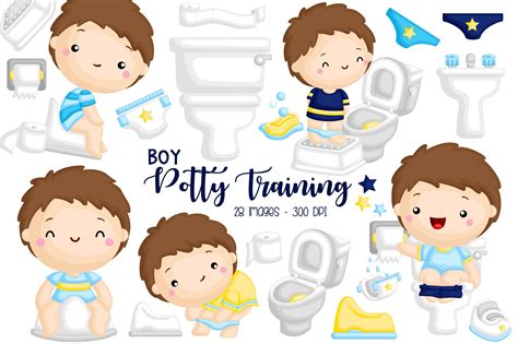Kids Potty Training Clipart Masterbundles