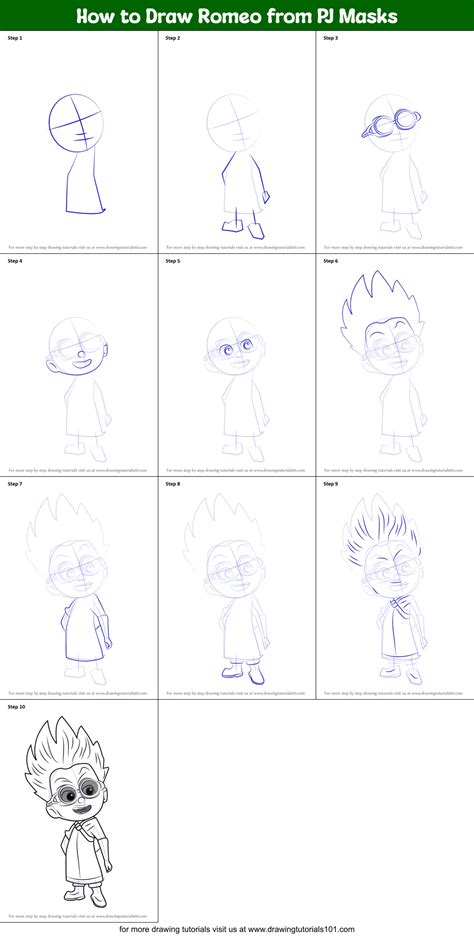 How To Draw Romeo From Pj Masks Printable Step By Step Drawing Sheet