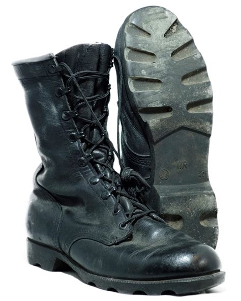 Genuine Army Surplus Black Leather Lace Up Boots High Leg Surplus And Lost
