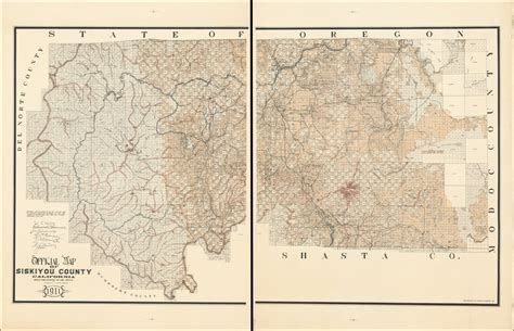 Official Map Of Siskiyou County California Compiled From Government
