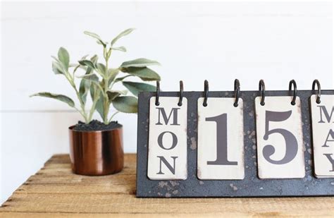 Well sized this stylish calendar measures as follows: Rustic Perpetual Calendar | Metal desk calendar, Desk ...