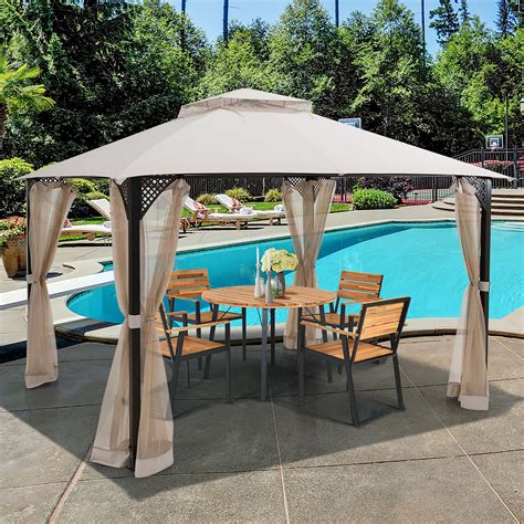 Costway 12 X 10 Outdoor Patio Gazebo Canopy Shelter Double Top