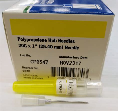 Needle 20 Gauge X 1 Poly Hub Hubers Animal Health