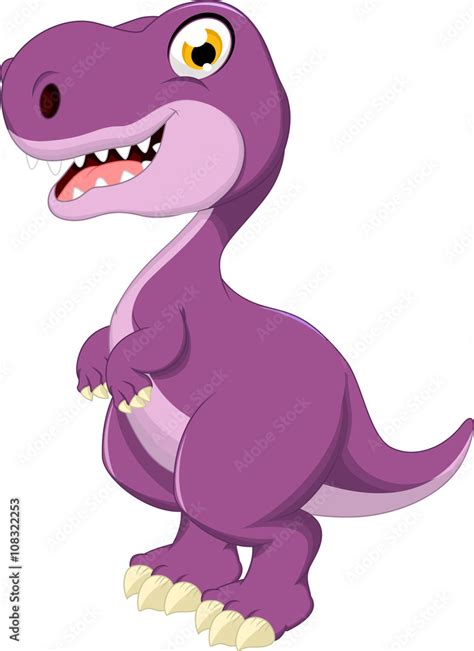 Cute Purple Dinosaur Cartoon Stock Vector Adobe Stock