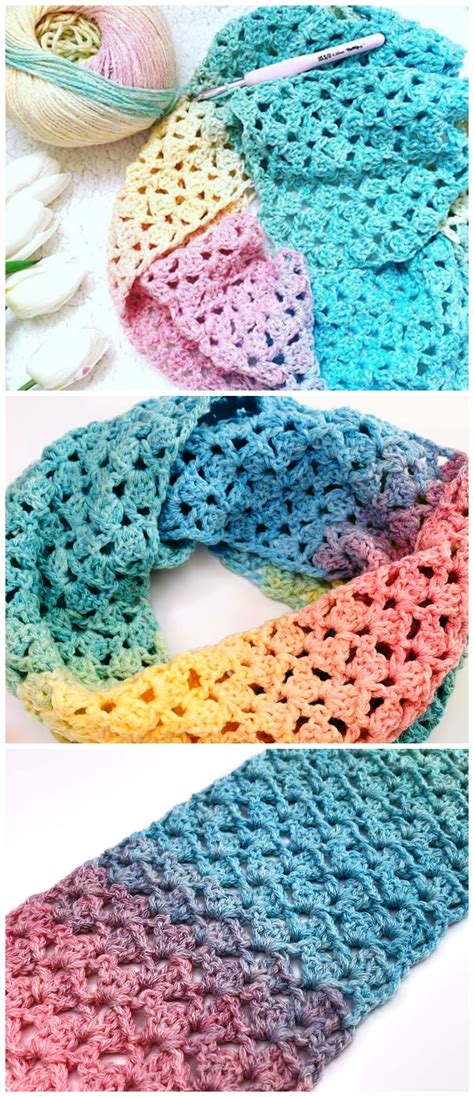 crochet fast and easy spring colored scarf we love crochet crochet scarf easy fast crochet