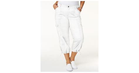 Style And Co Plus Size Capri Cargo Pants Jennifer Anistons White Cargo
