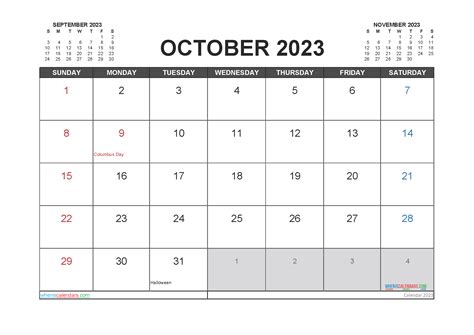 Free Printable October 2023 Calendar 12 Templates
