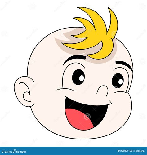 The Head Of The Baby Boy Is Laughing Happily At Life Stock Vector