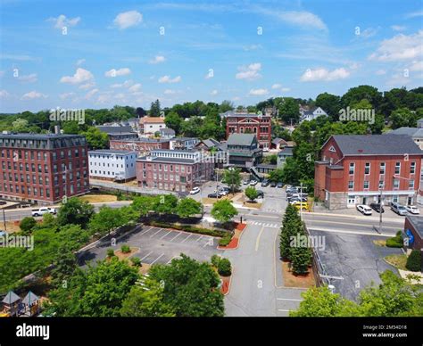 Methuen Downtown Aerial View At Pleasant Street And Broadway In Historic City Center Of Methuen
