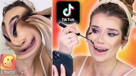 I Tried Doing My Makeup Using The Tiktok Whirlpool Filter Youtube