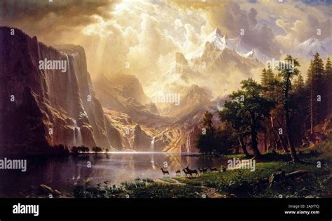 Albert Bierstadt Among The Sierra Nevada California Landscape