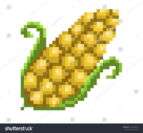 Pixel Art Corn Cob Icon 32x32 Stock Vector Royalty Free 1709448139