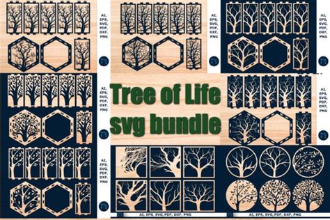 Paper Laser Cut Tree Of Life Svg Bundle Graphic By Ngised Creative