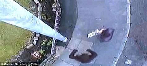 not the brightest sparks yobs use angle grinder to cut down cctv camera pole and are filmed