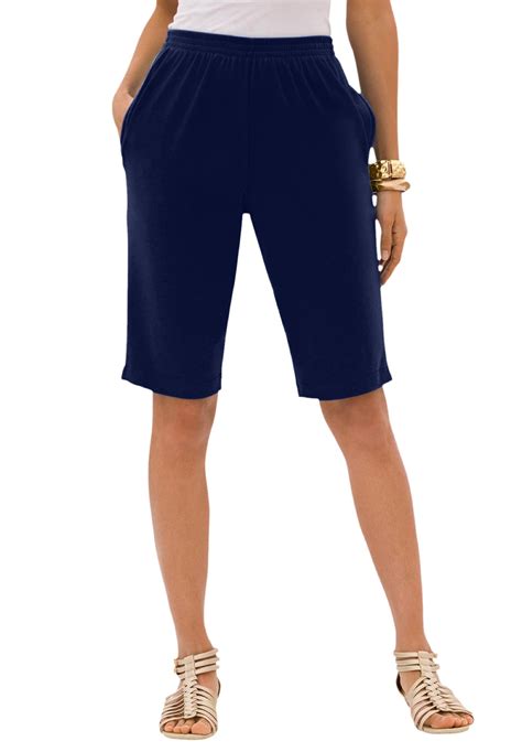 Roamans Roamans Womens Plus Size Soft Knit Bermuda Short Walmart