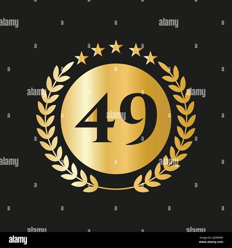49 Years Anniversary Celebration Icon Vector Logo Design Template With