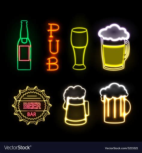 Neon Sign Beer Bar Royalty Free Vector Image Vectorstock