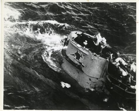 U Boat Crew Aboard Sinking German Submarine In The Atlantic Ocean In