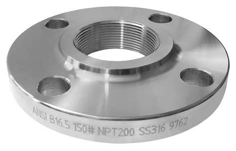 316 Stainless Steel Npt Threaded Raised Face Ansi B16 5 Forged 150 Flanges On Seal Fast Inc