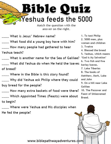 Bible Quiz For Kids Yeshua Feeds The 5000 Artofit