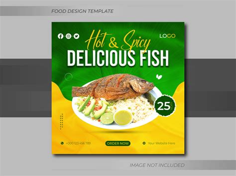 Delicious Fish Food Social Media Post Graphic By Jibonbrand Creative