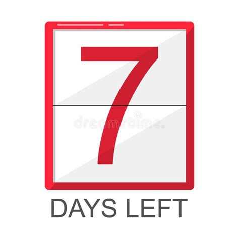 Two Days Left Red Board Vector Isolated Element Stock Illustration