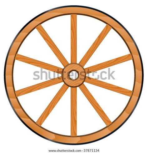 Vector Old Wooden Wheel Stock Vector Royalty Free 37871134