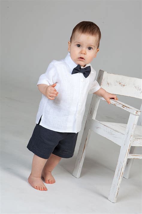 Baby Boy Wedding Ring Bearer Outfit Boy Linen Suit Baptism Natural