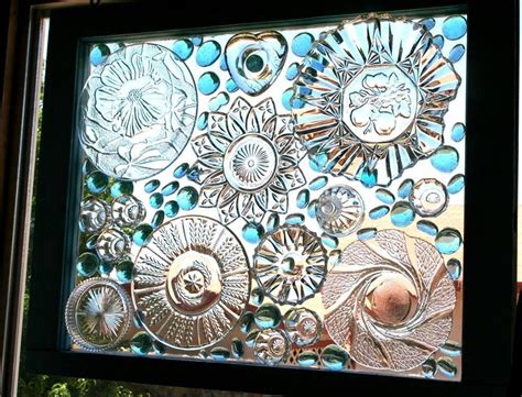 Bowls And Marbles Glued Onto Windows Glass Window Art Mosaic Glass