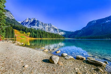 Lago Esmeralda Yoho National Park No Canadá Foto Premium