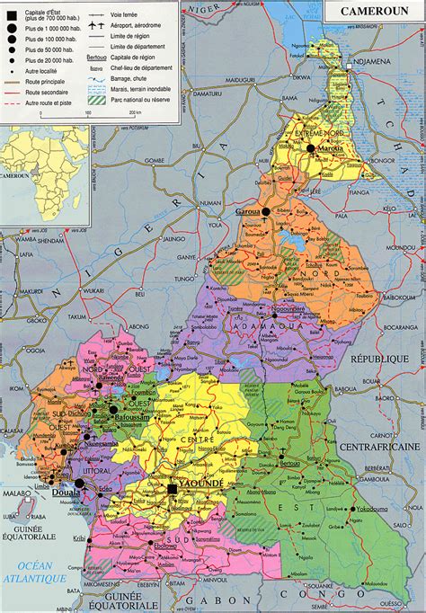 Le Cameroun  Cameroun, Carte afrique, Carte