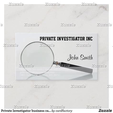 Private Investigator Business Card Zazzle Private Investigator