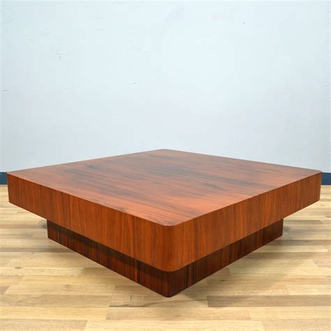 Large Square Walnut Coffee Table 1970s 144067