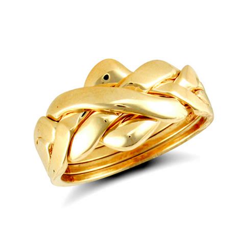 9ct Yellow Gold Small 4 Piece Puzzle Ring Jewellery From Hillier