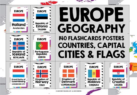 Map Of Europe Countries Capitals Flags Montessoriseries Images Hot Sex Picture