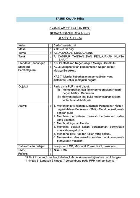 Contoh Kajian Kes Sejarah Tingkatan 3 Kajian Kes Sejarah Tingkatan 2