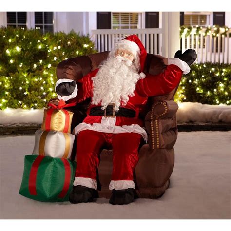 Realistic Inflatable Santa In Chair Christmas Inflatables Christmas