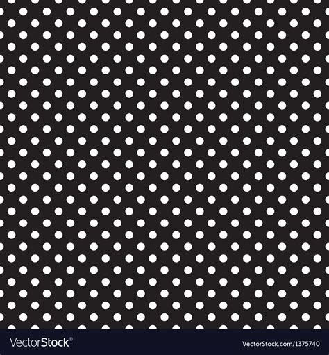 Seamless Pattern White Polka Dots Black Background