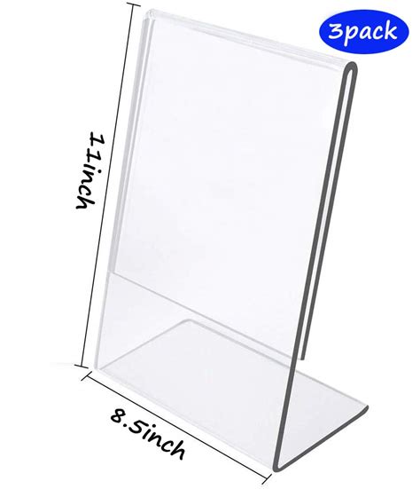 buy 3 pack slant back clear plastic 8 5 x 11 acrylic sign holder 8 5x11 ad frames desktop